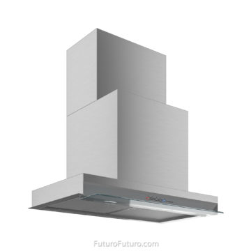 Modern kitchen lights stove hood | Stylish kitchen under cabinet vent hood