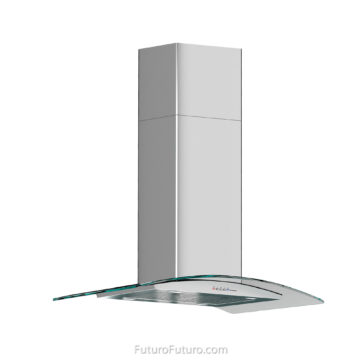 White kitchen cabinets ceiling mount range hood | island range hood