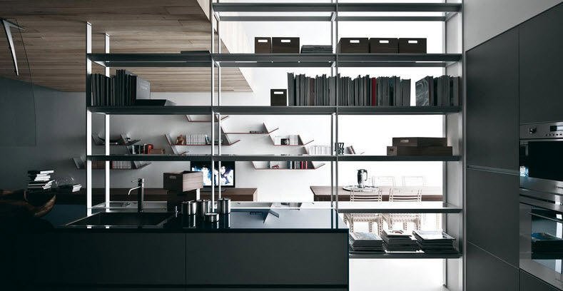 Designer Shelves – Valcucine Riciclantica Laminate kitchen
