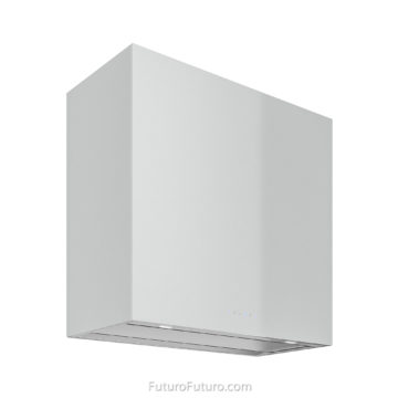 Reflective surface glass range hood | Crispy white kitchen hood