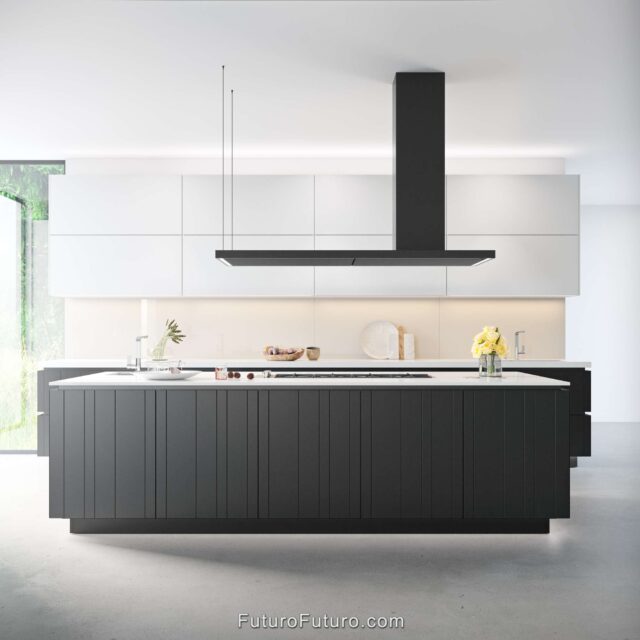 Designer White Kitchen | Modern Italian Futuro Futuro vent hood