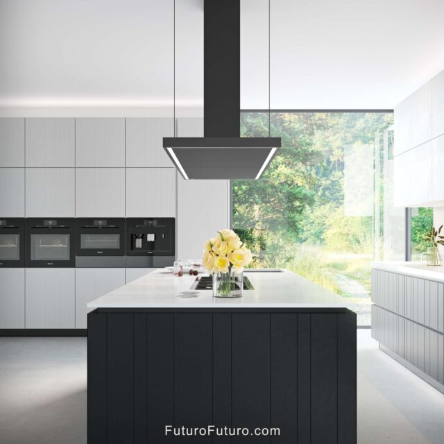 Black Kitchen Futuro Futuro Range Hood | Modern Italian vent hood