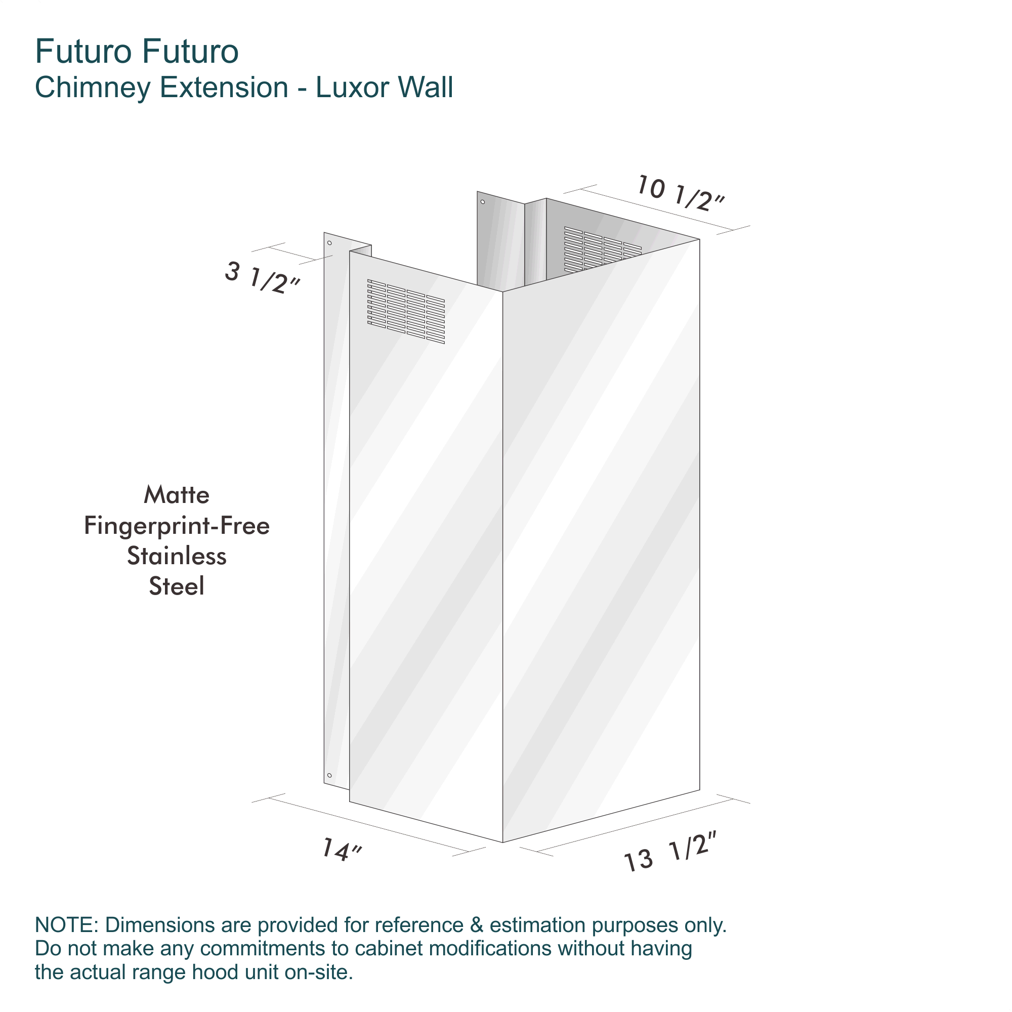 Chimney Extension - Luxor Wall 2 Dimension