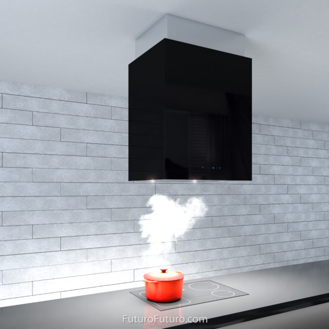 Luxury kitchen exhaust fan | Black and white kitchen wall mount range hood