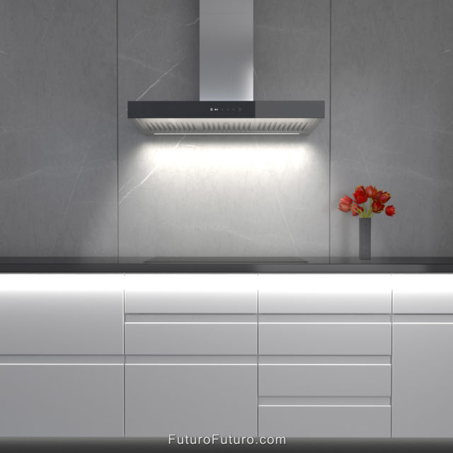 Modern kitchen cabinets range hood | Cooktop kitchen hood