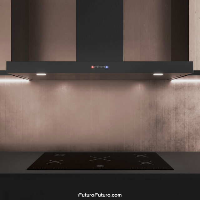 Black kitchen vent hood | Modern black kitchen hood