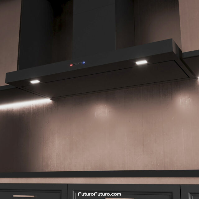 White kitchen countertops wall mount range hood | Induction cooktop black range hood