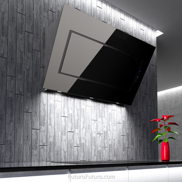 Black glass wall mount range hood | Kitchen vent hood