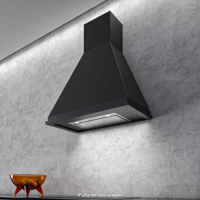 36-inch Camino Black Wall Range Hood featuring dishwasher safe filters