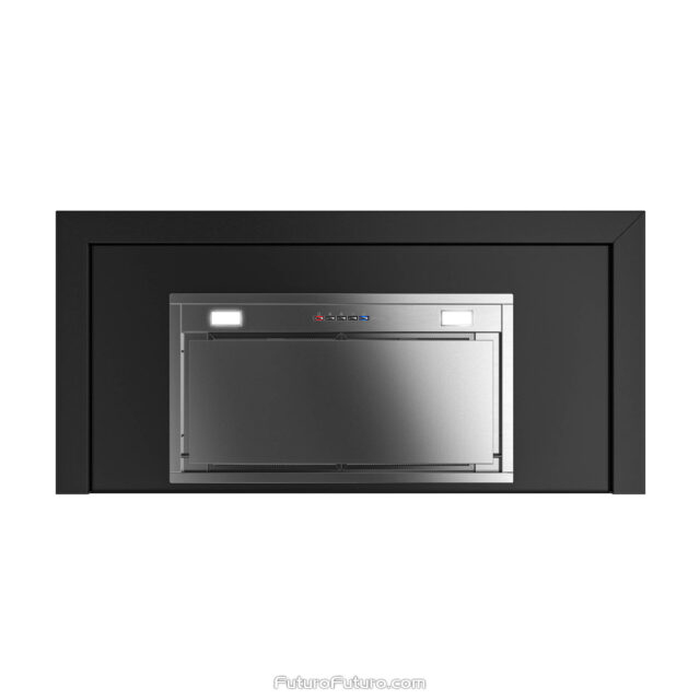 36-inch Camino Black Wall Range Hood complementing kitchen decor