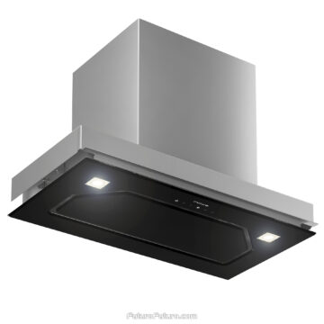 Modern kitchen featuring the 22-inch Bravia Black insert range hood by Futuro Futuro.