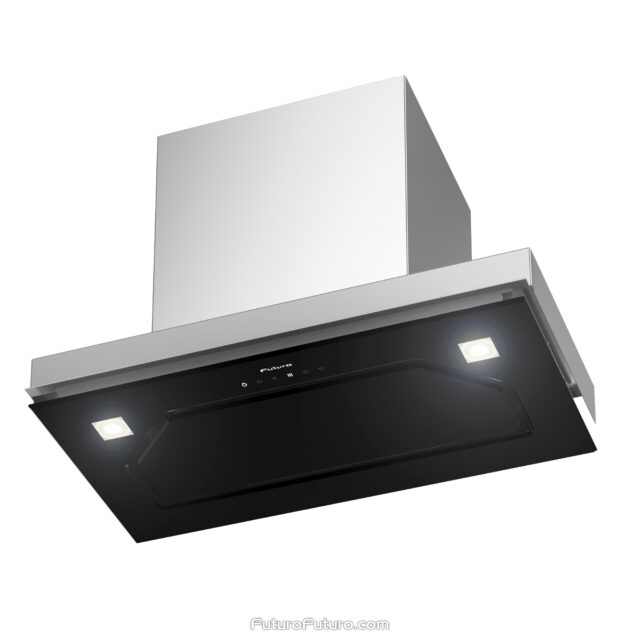 Front view of the Futuro Futuro Bravia Black 22-inch insert range hood.