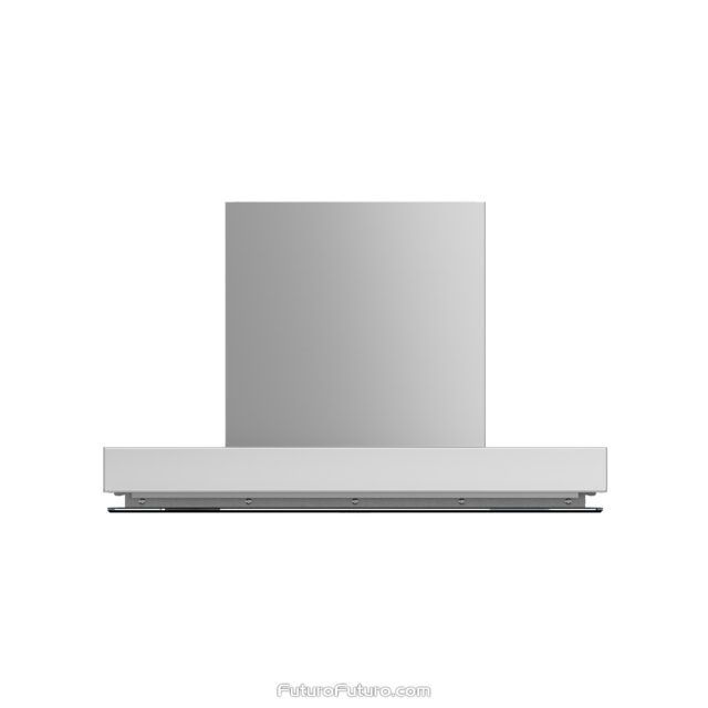 Stainless steel and black glass design of the 22-inch Bravia Black range hood.