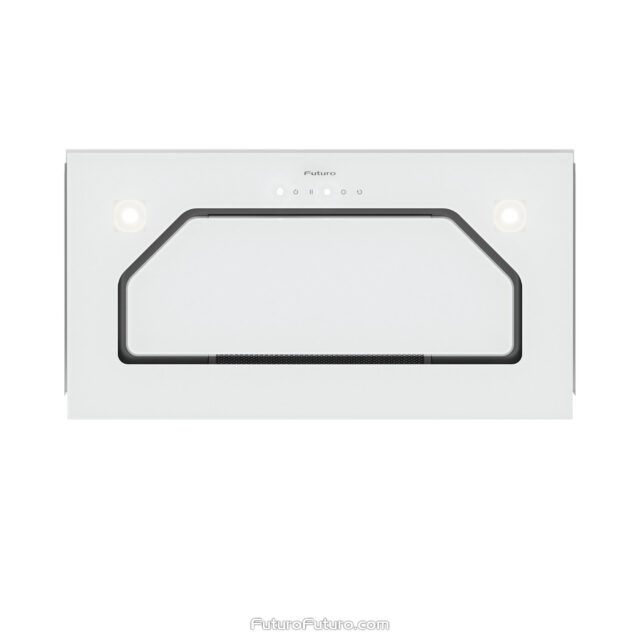 Compact and powerful kitchen hood in white finish from Futuro Futuro