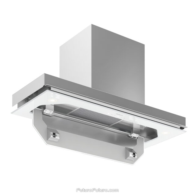 Bravia White 30-inch range hood with four adjustable fan speeds and LED lights.