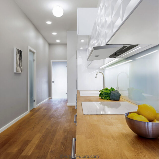 White cabinetry with seamless Glide Insert installation