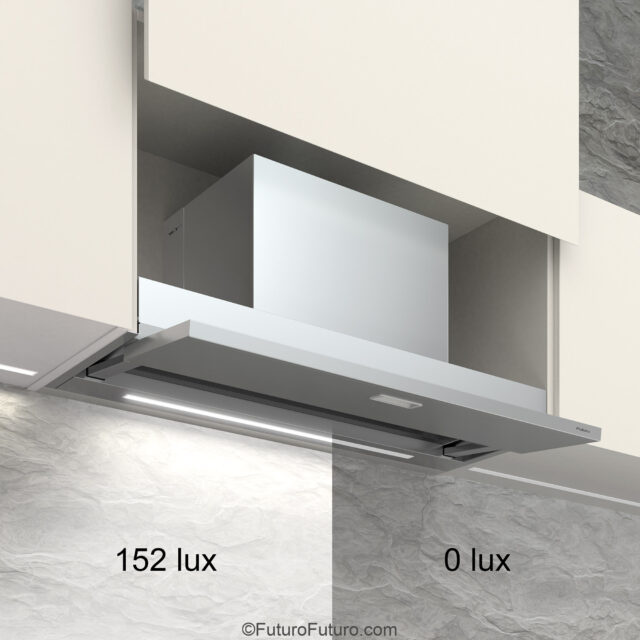 Perimeter suction on Glide Insert range hood