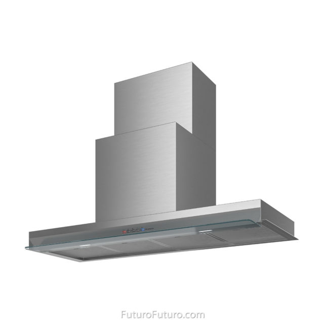 Stainless steel range hood with glass panel | Luxury kitchen range hood