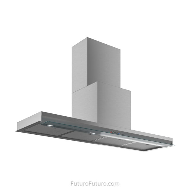 Built-in modern kitchen hood | Modern glass kitchen hood