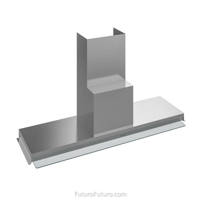 Contemporary ducted range hood | Kitchen vent hood with glass panel