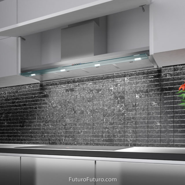 Kitchen oven hood | Stainless steel and glass under cabinet range hood