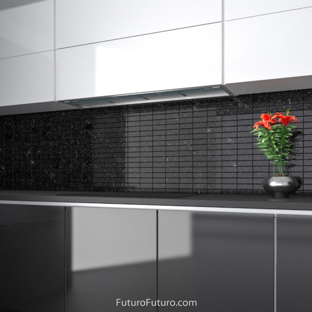 Unique kitchen exhaust fan | Glass and stainless steel kitchen hood