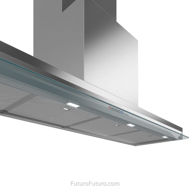 Glass and stainless steel stove hood | Contemporary range hood