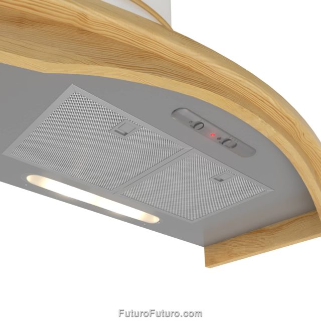 wood trim oven hood | aluminum mesh filters kitchen fan