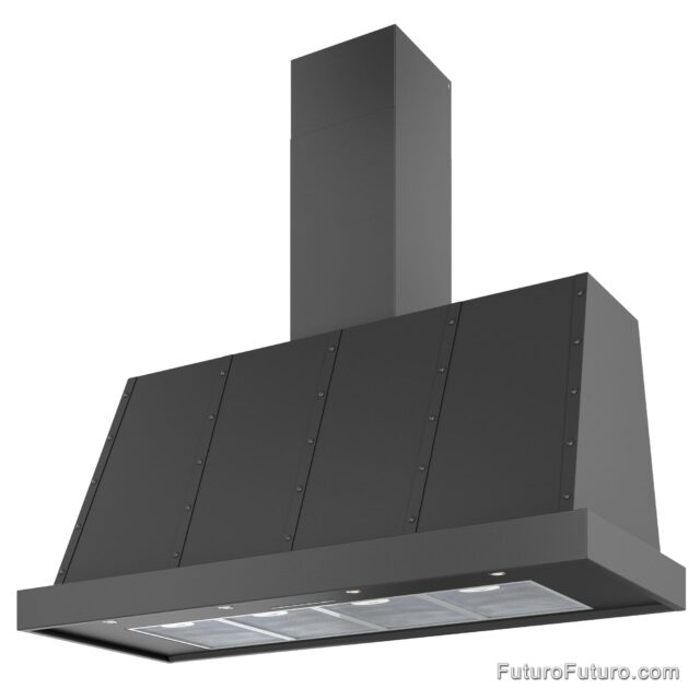 Italian-Made 48" Wall Mount Range Hood with Adjustable Chimney Cover and LED Lighting