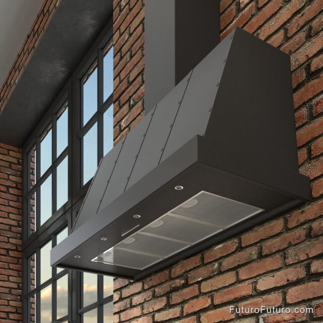 Versatile 48" Black Range Hood with Adjustable Chimney Cover and Powerful Suction