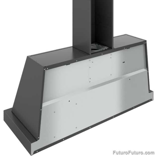 Italian-Made 48" Wall Mount Range Hood with Gunmetal-Black Finish and Removable Filters