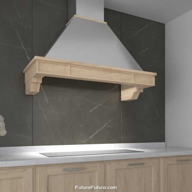 Futuro Futuro 48-inch Sphinx Wall Range Hood with energy-efficient LED lighting.