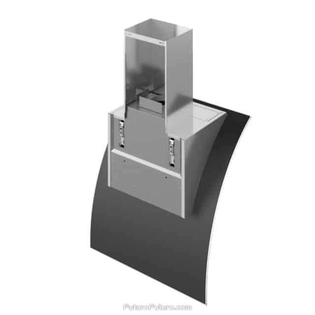 Contemporary black Glass Wall Hood - WL36SPLASH-BLK