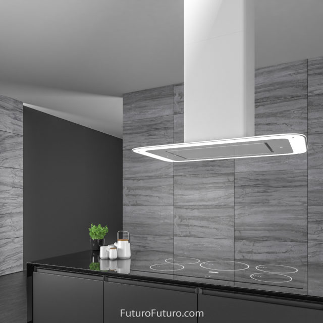 LED illuminated vent hood | White illuminated kitchen hood