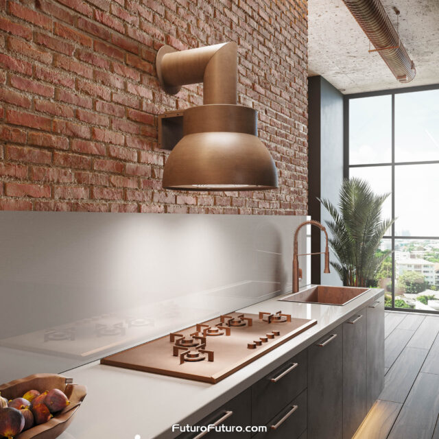 Peak Performance & Pristine Design: A Guide to Residential Range Hood Care and Maintenance New 1 Kitchen Ventilation: Campana Copper Island Range Hood
