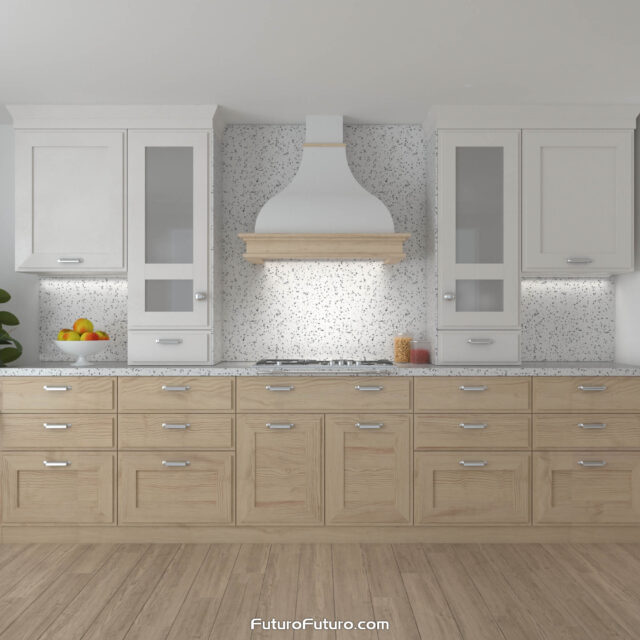 The 36-inch Country Wall Range Hood, a blend of modern and traditional design elements.