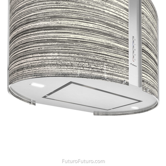 Glass and stainless steel range hood | LED illuminated stainless steel hood