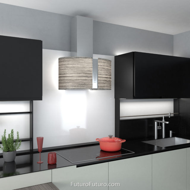 LED illuminated stove hood | Modern kitchen range hood