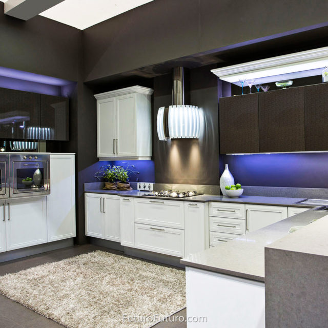 White glass kitchen vent | Modern kitchen hood vent