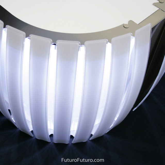 LED illuminated white range hood | Contemporary kitchen fan