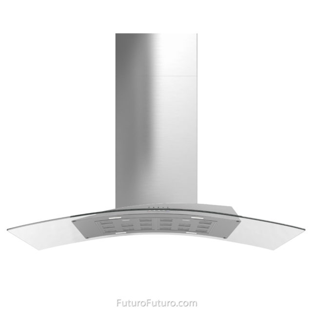 Modern glass range hood | Stainless steel vent hood