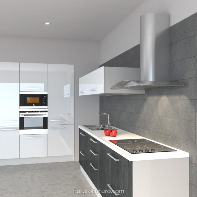 white kitchen cabinets stove hood | low noise wall mount range hood