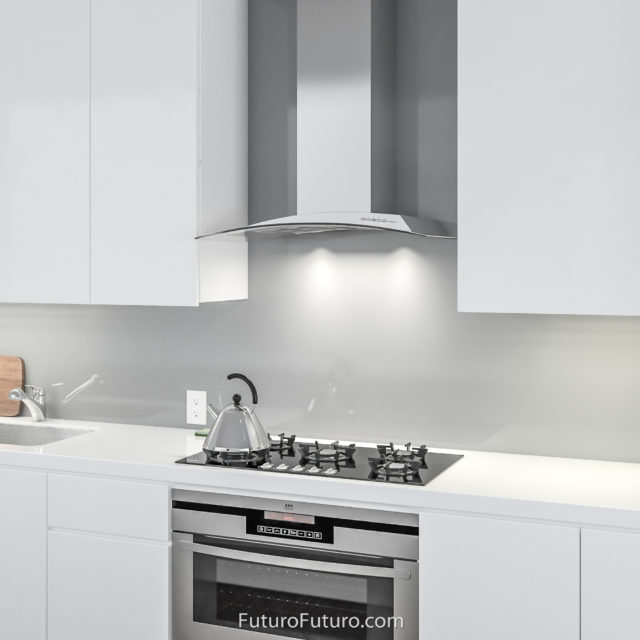 Glass and stainless steel kitchen exhaust hood | High-quality range hood