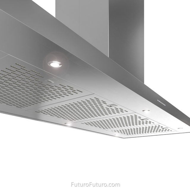 Modern kitchen vent hood | Black kitchen ceiling mount range hood