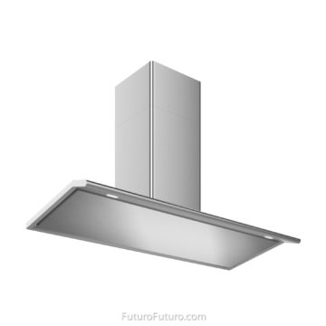 Modern black kitchen cabinets stove hood | Low noise level kitchen hood