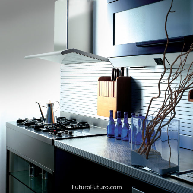 Designer stainless steel kitchen hood | modern kitchen exhaust fan