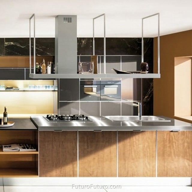 Modern kitchen design best range hoods | Modern island stove hod
