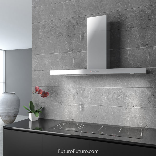 Black kitchen wall mount range hood | Modern kitchen hood vent