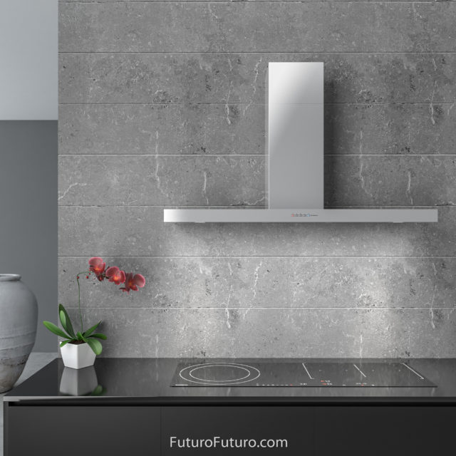 Black countertop kitchen hood | Black kitchen stainless steel hood