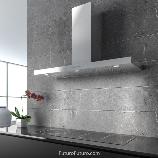 Gray kitchen range hood | Induction cooktop range hood